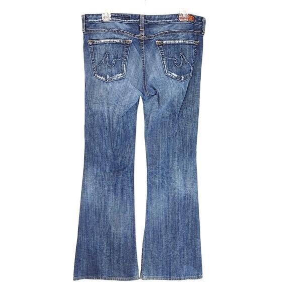 AG Adriano Goldschmied The Club Flare Leg Jeans Low Rise Blue Denim Womens 32R - Picture 3 of 8